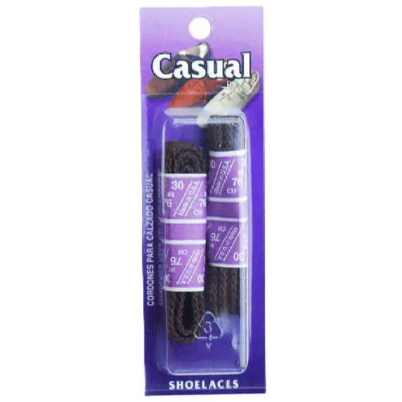 Sole Choice Round Braided Casual Laces 24" Black 1648TP